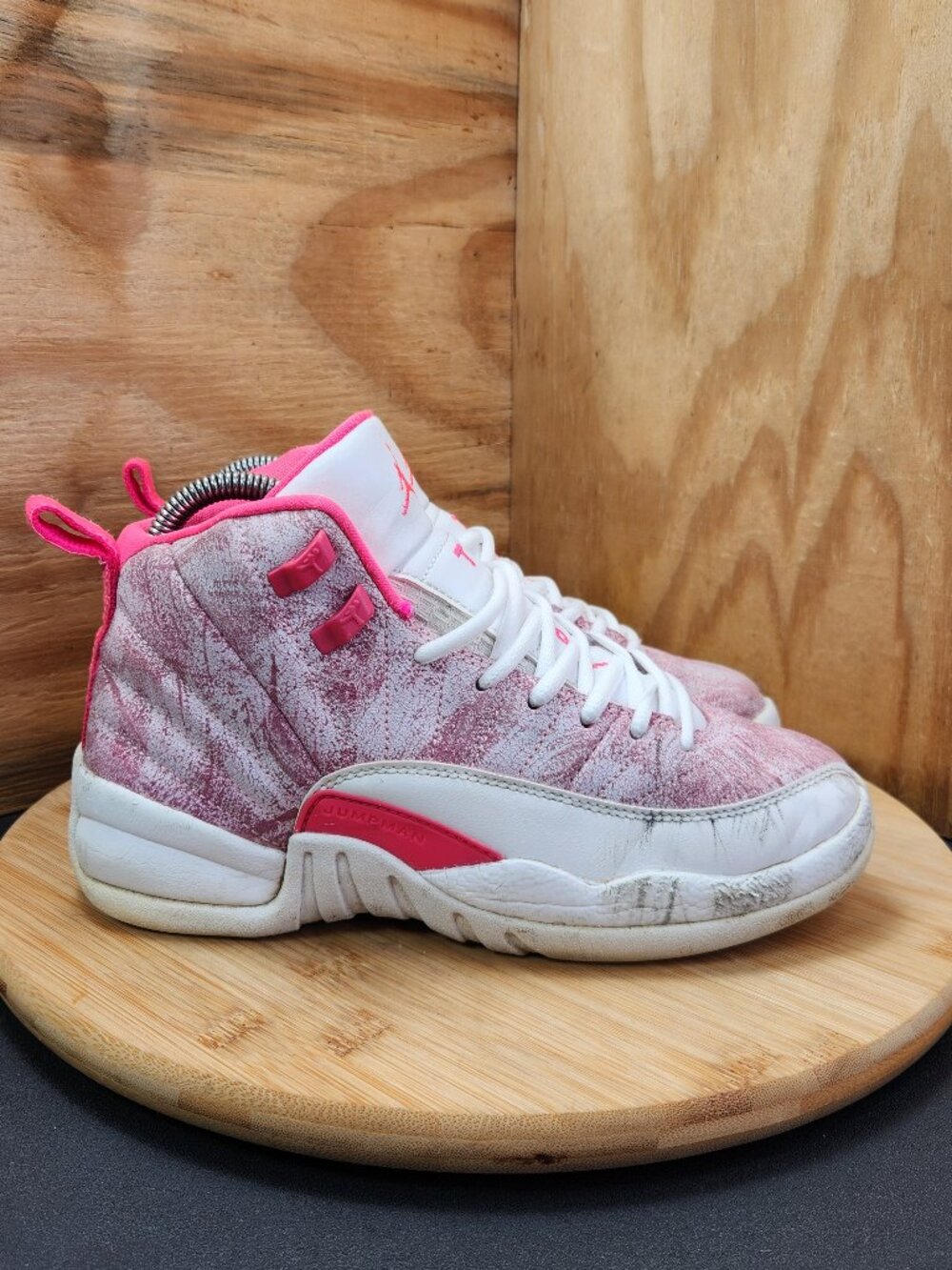 Jordan 12 Retro Womens Pink Basketball Sneakers